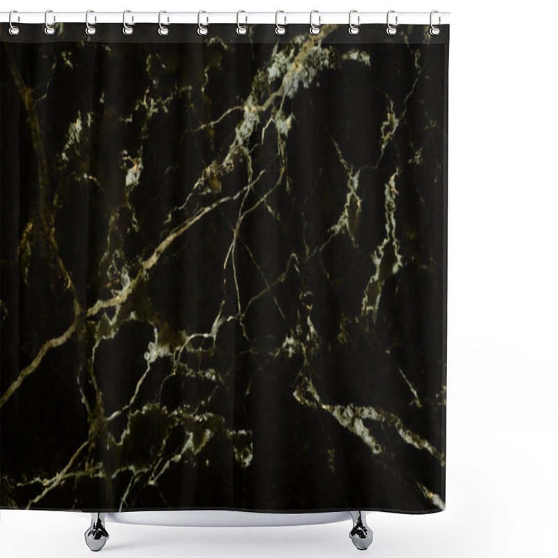 Personality  Abstract Gold And Dark Marble Texture Shower Curtains