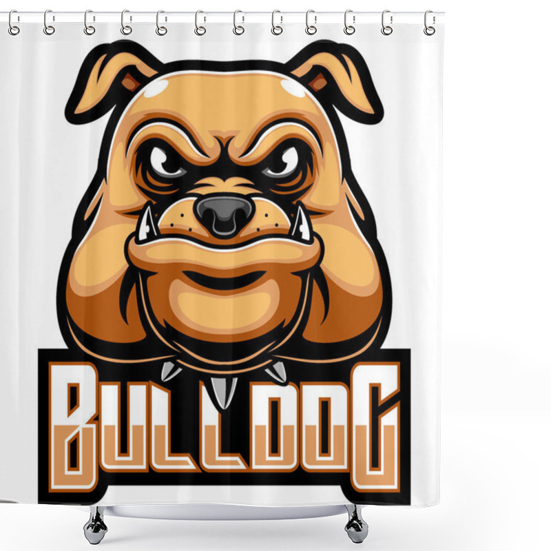 Personality  Bulldog Head Mascot Logo Of Illustration Shower Curtains