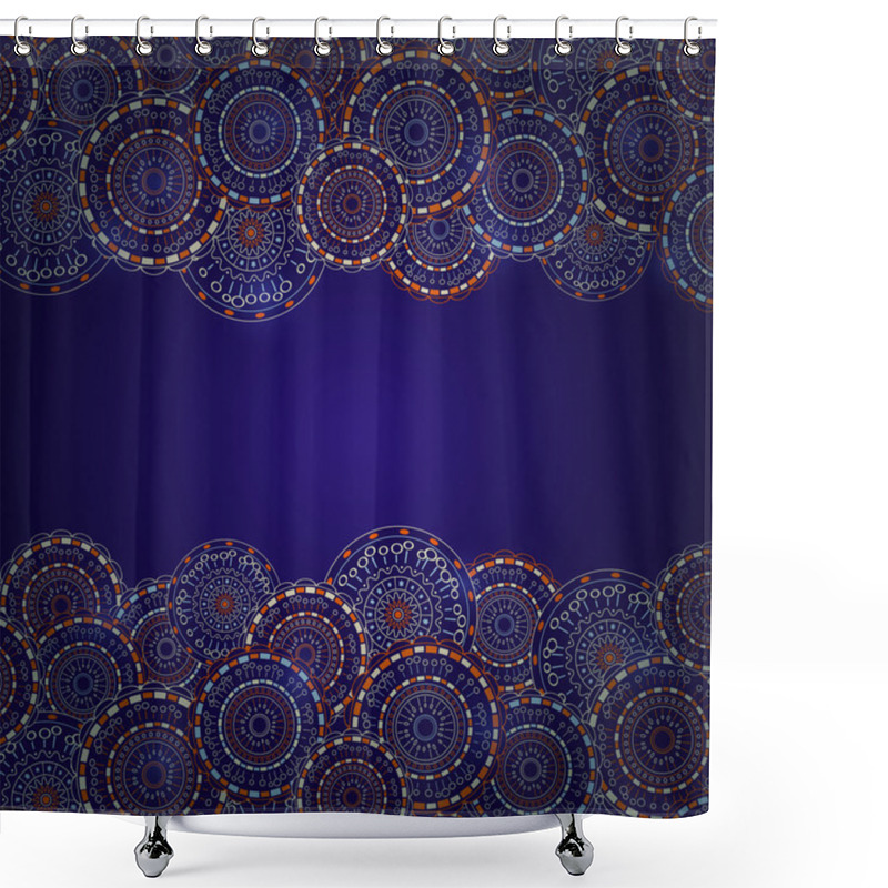 Personality  Dark Blue Glowing Card Shower Curtains