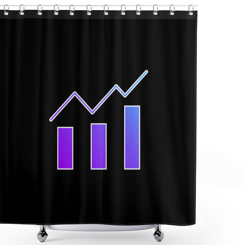 Personality  Bars Chart Blue Gradient Vector Icon Shower Curtains