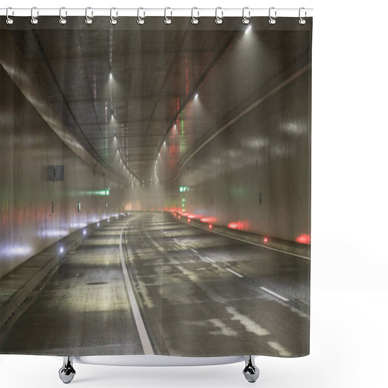 Personality  A Car Tunnel On The Road, Passageway Through A Mountain  Shower Curtains