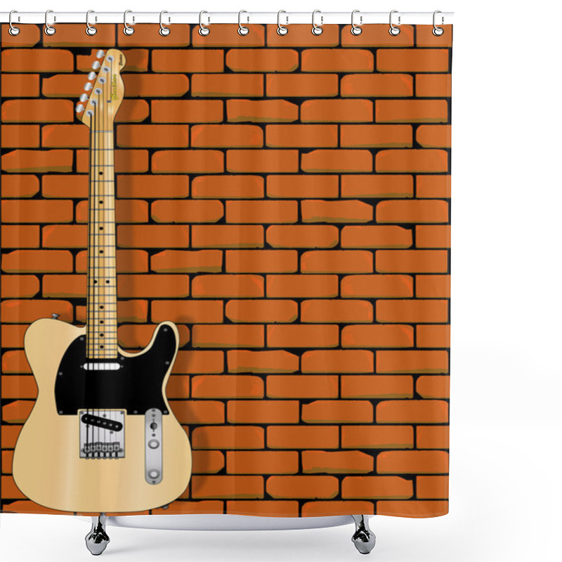 Personality  Rock Guitar Wall Shower Curtains