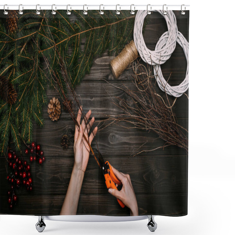 Personality  Florist Cutting Branches Shower Curtains