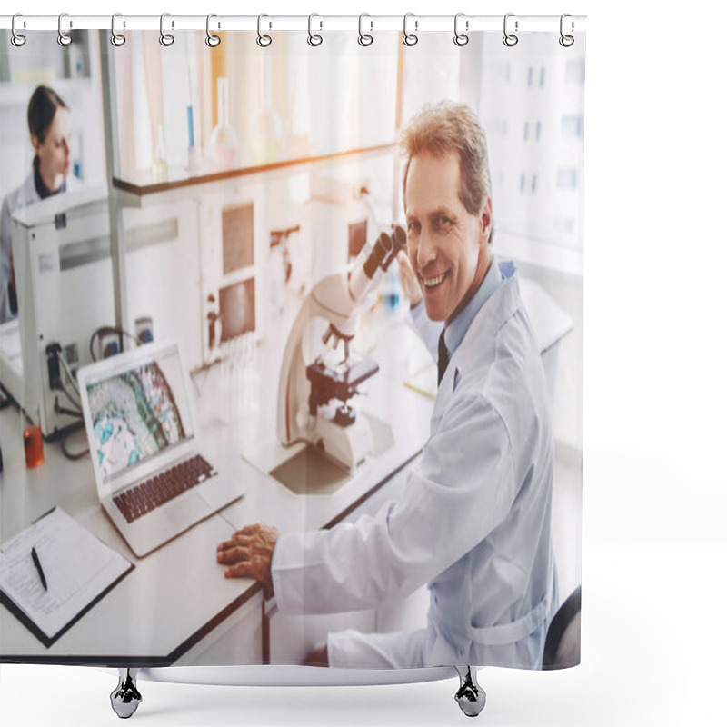 Personality  Laboratory Scientists Working Shower Curtains