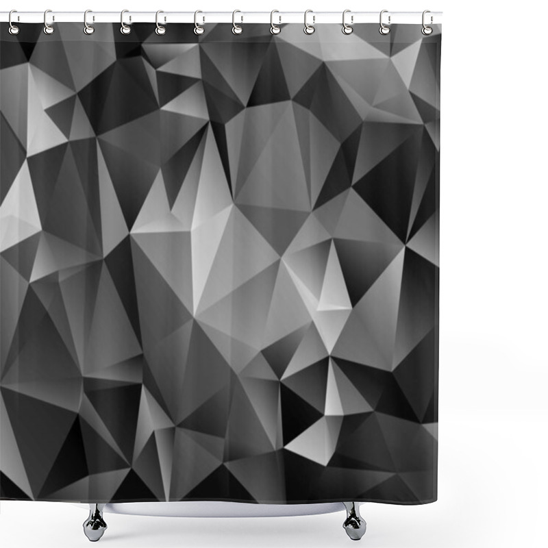 Personality  Abstract Monochrome Background Polygon Shower Curtains