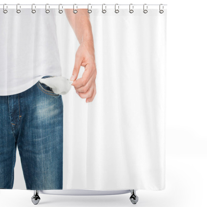 Personality  Poor Man With Empty Pocket Shower Curtains