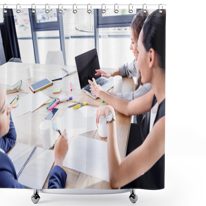 Personality  Multiethnic Businesswomen Working Together Shower Curtains