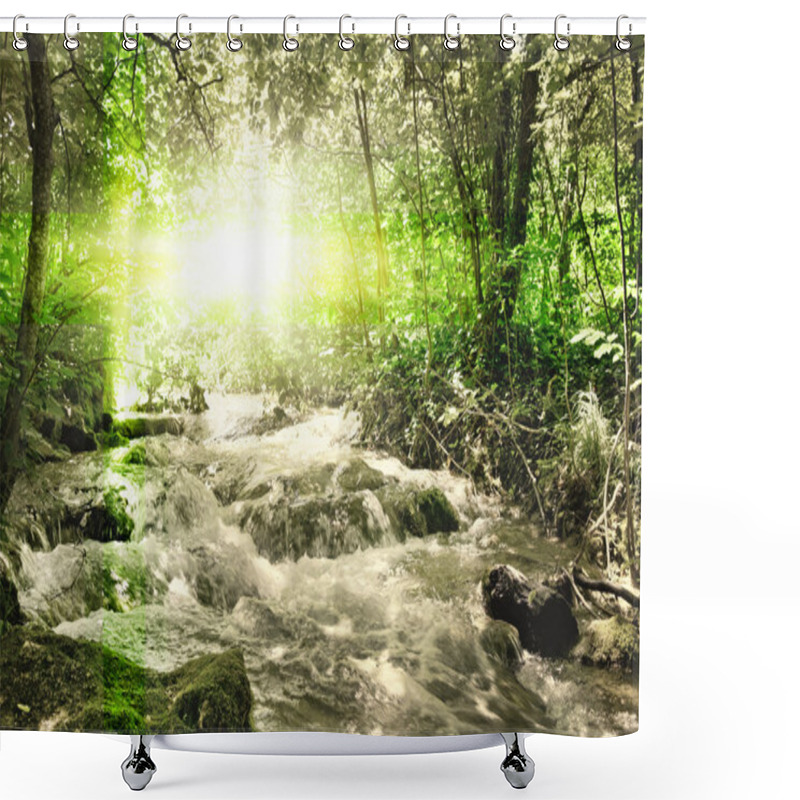 Personality  Sunshine In A Forest Shower Curtains