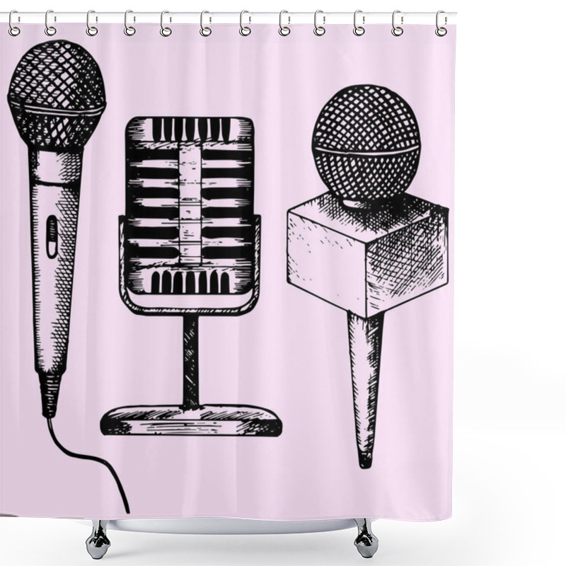 Personality  Set Microphone Karaoke  Shower Curtains