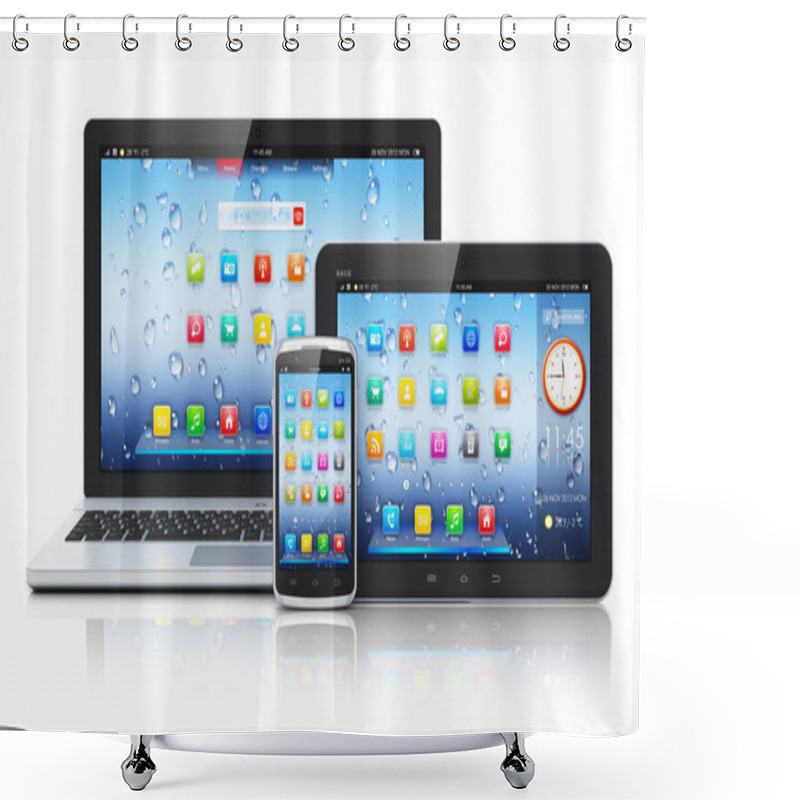 Personality  Laptop, Tablet PC And Smartphone Shower Curtains