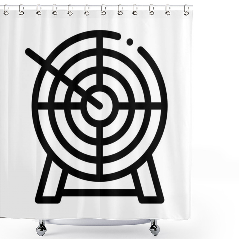 Personality  Arrow In Center Of Target Icon Thin Line Vector Shower Curtains