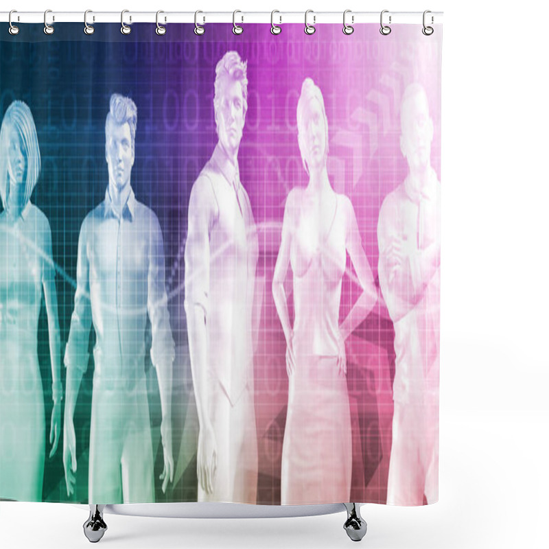 Personality  Abstract Data Concept Art Shower Curtains