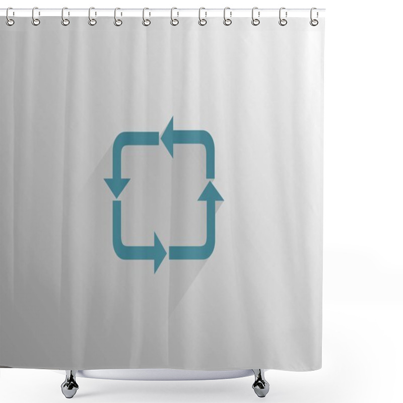 Personality  Flat Long Shadow Icon Of Cyclic Shower Curtains