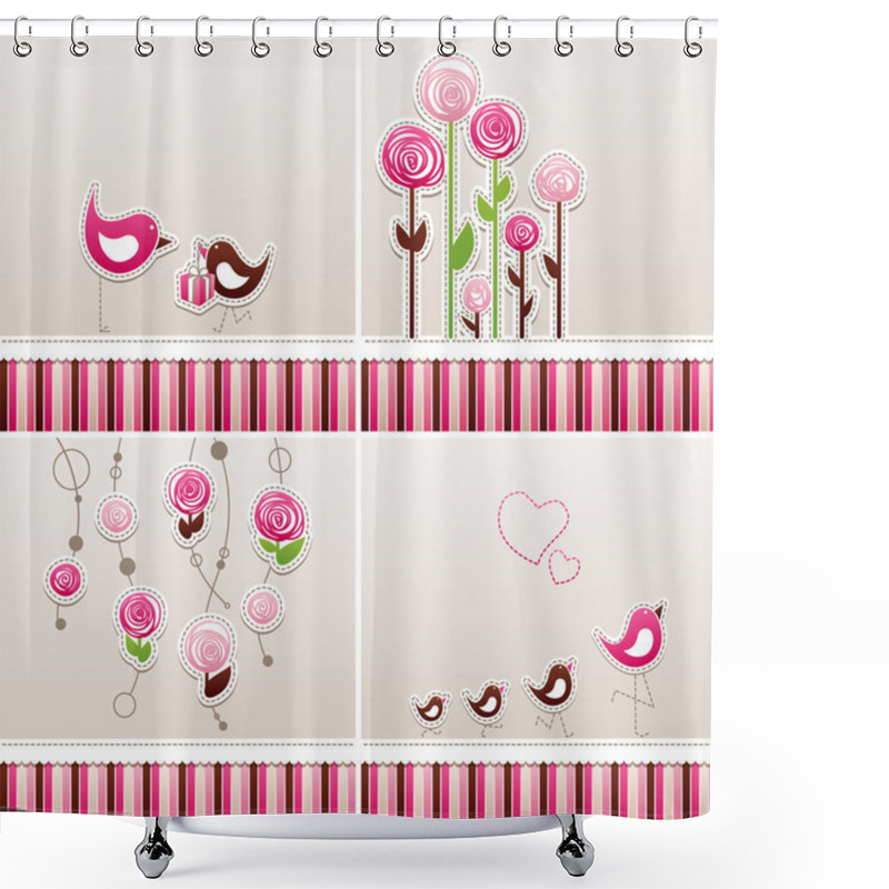 Personality  Set Of Four Backgrounds About Mother's Day. Shower Curtains