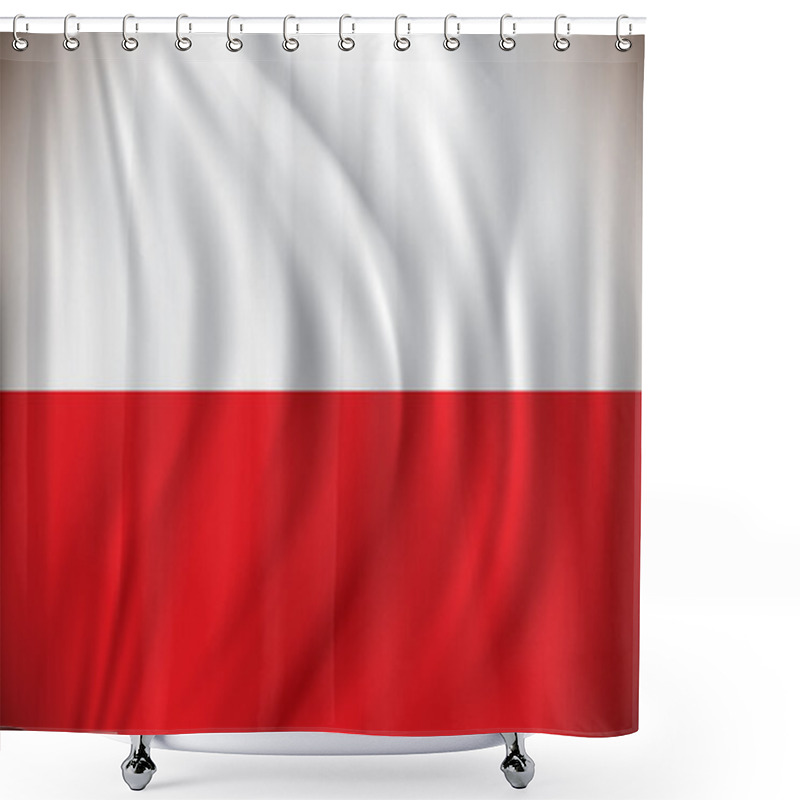 Personality  Flag Of Poland Shower Curtains