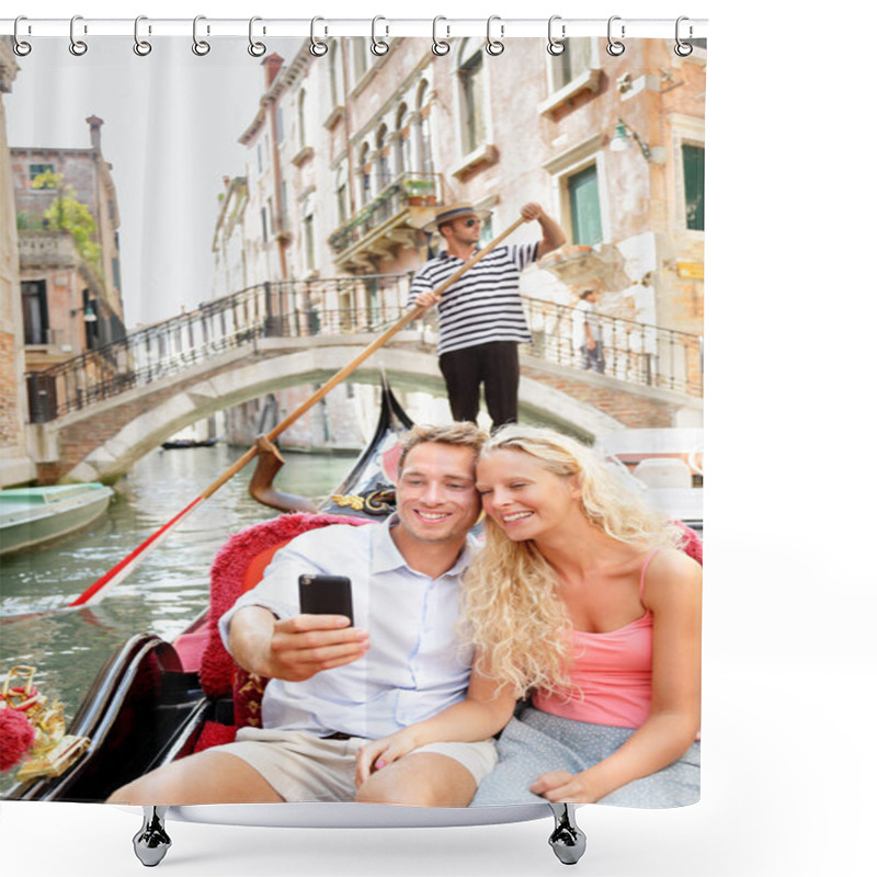 Personality  Travel Couple In Venice On Gondole Ride Romance Shower Curtains