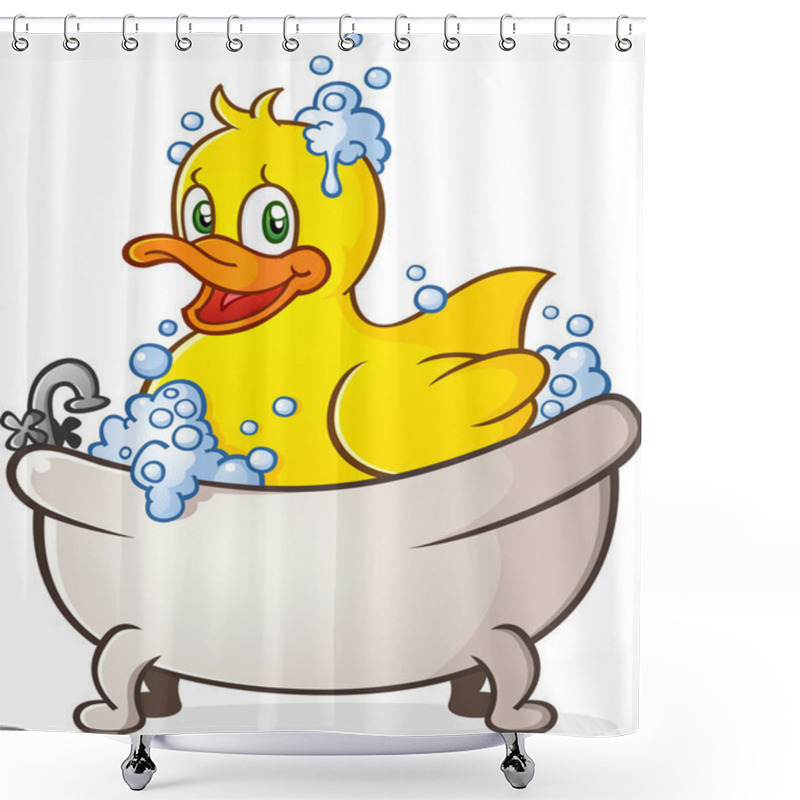 Personality  Rubber Duck Bubble Bath Cartoon Character Shower Curtains