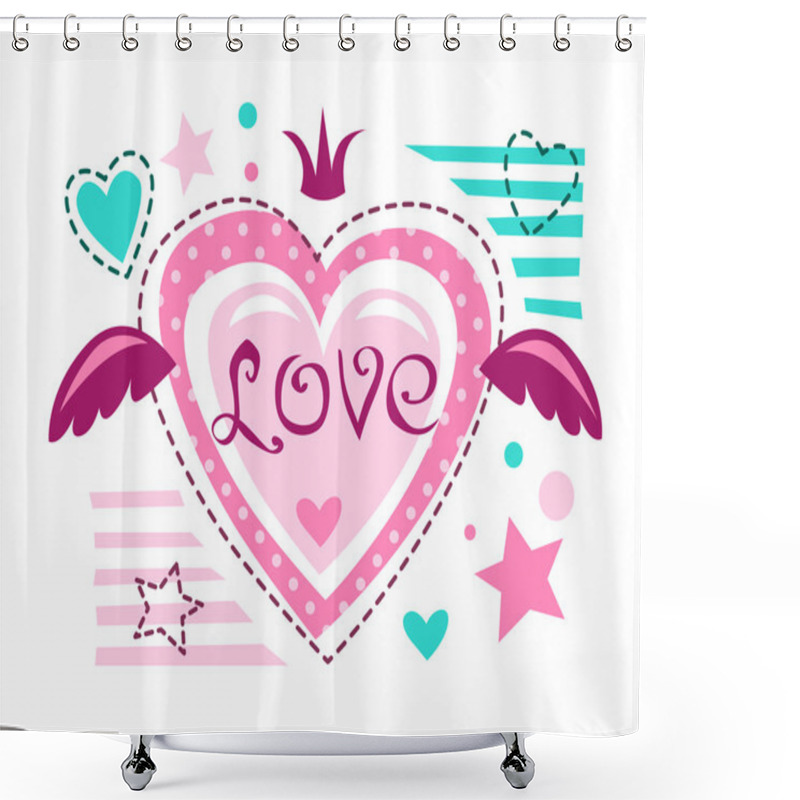 Personality  Cute Girlish Vector Illustration Shower Curtains