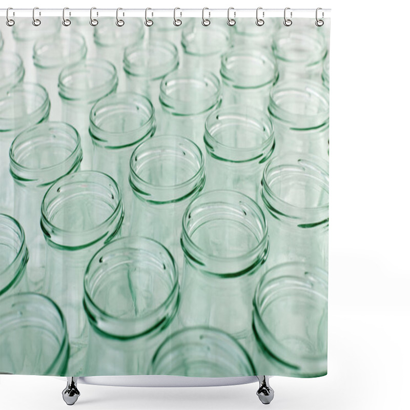 Personality  Lots Of Empty Glass Jars Background Shower Curtains