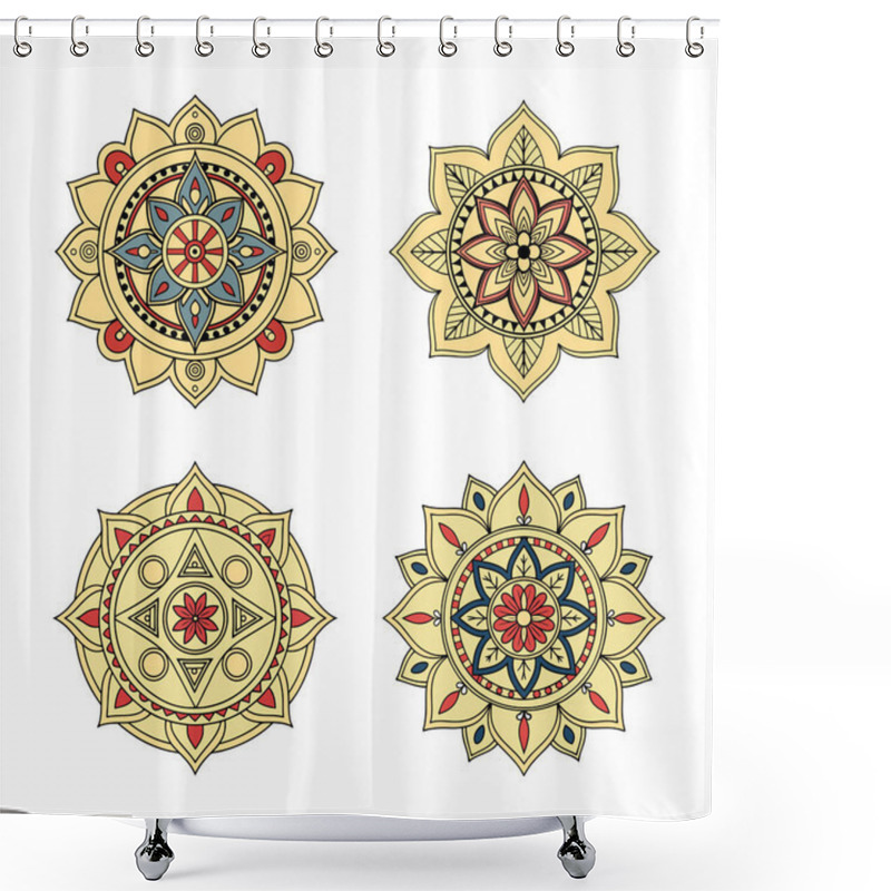 Personality  Indian Traditional Mandala Artwork. Perfect For Use In Creative Projects, Including Wall Art, Tattoos, Yoga-themed Designs, Meditation Visuals, And Digital Or Print Publications. Shower Curtains