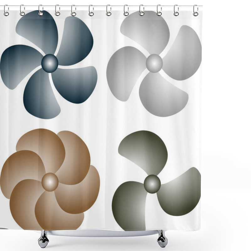 Personality  Boat Propeller Shower Curtains