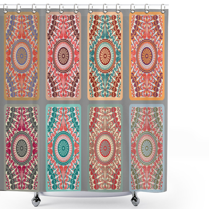 Personality  Set Retro Cards Shower Curtains