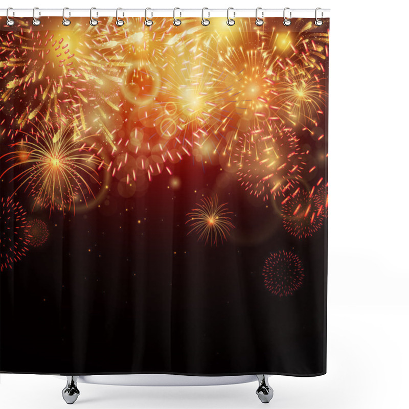 Personality  Vector Fireworks Shower Curtains