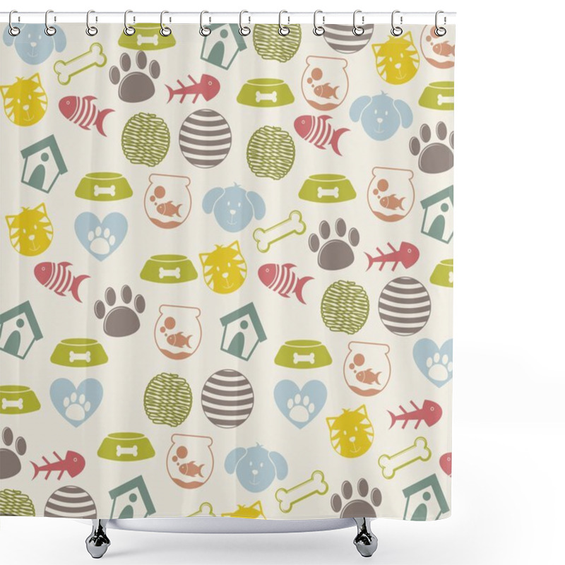 Personality  Pets Icons Shower Curtains