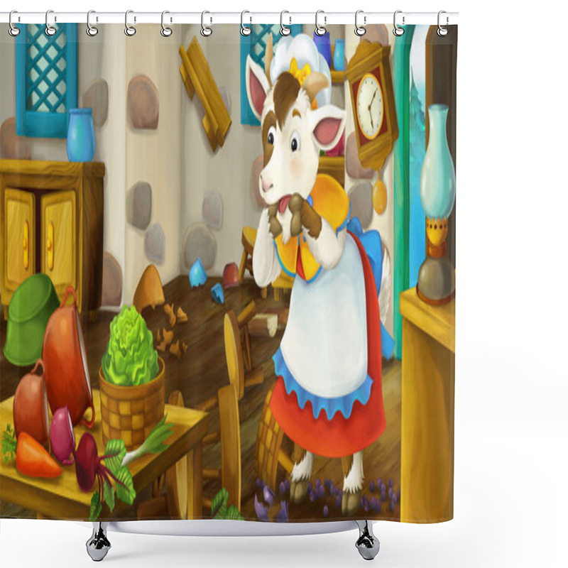 Personality  Cartoon Fairy Tale Scene Shower Curtains