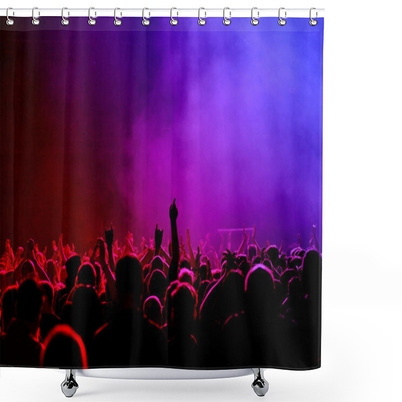 Personality  Red-Pink-Blue Light And Concert Crowd Shower Curtains