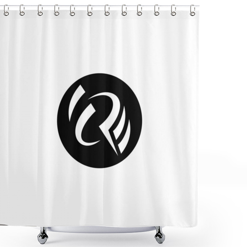 Personality  Initial Letter Fw Or Wf Logo Vector Design Template Shower Curtains