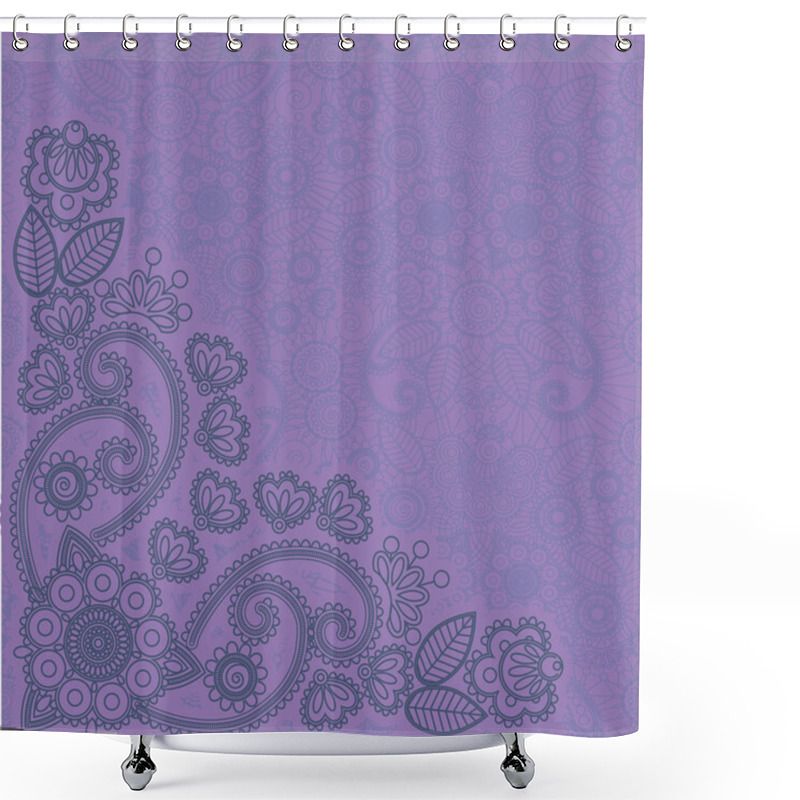 Personality  Mehndi Flowers 3 Shower Curtains