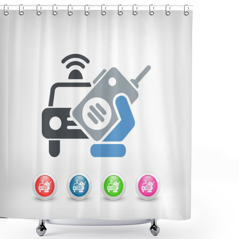 Personality  Police Car Radio Shower Curtains