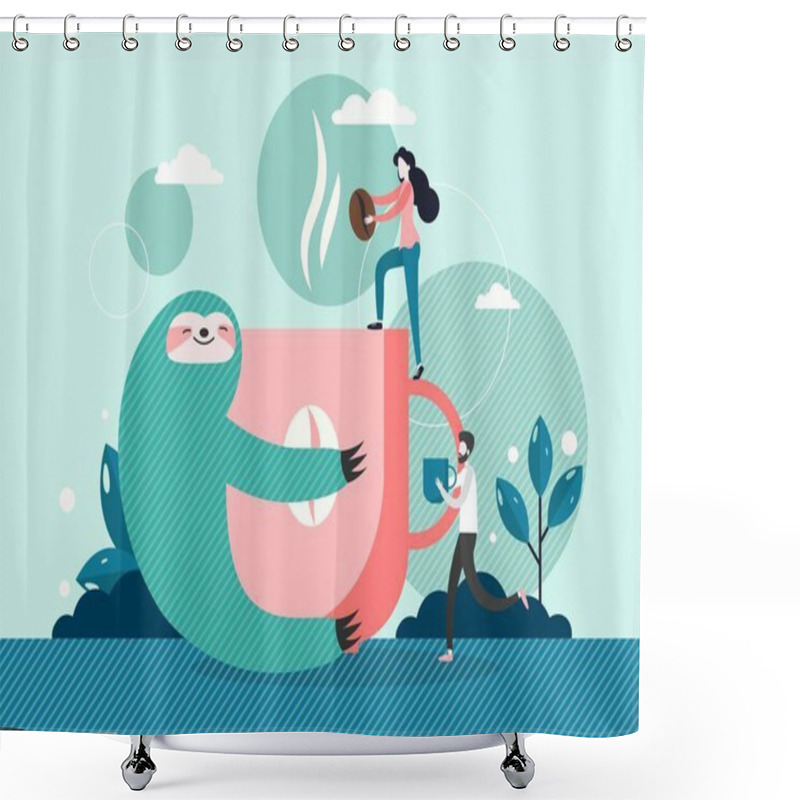 Personality  Morning Coffee, Vector Flat Style Design Illustration Shower Curtains