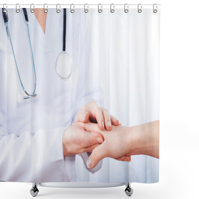 Personality  Female Doctor With Stethoscope. Shower Curtains