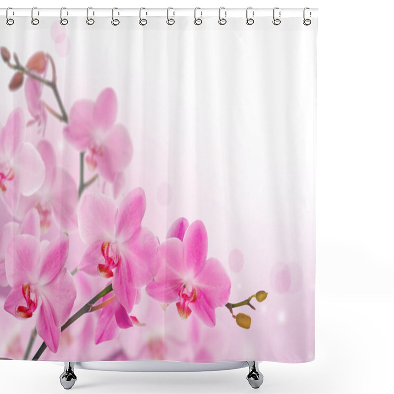 Personality  Decoration From Light Pink Orchids Shower Curtains