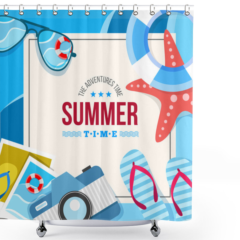 Personality  Summertime Invitation Card Shower Curtains