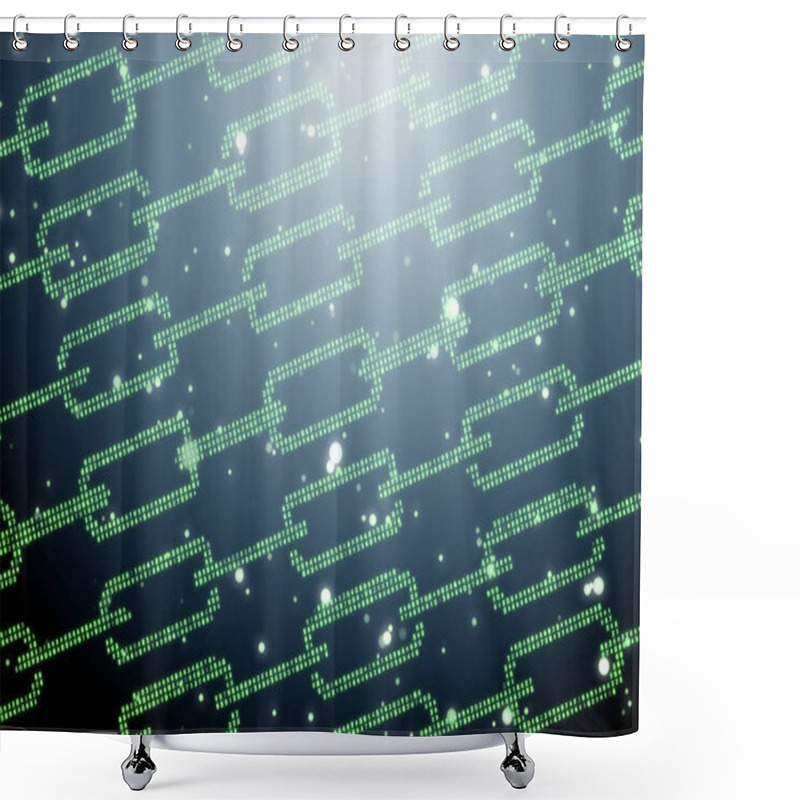 Personality  Blockchain Concept As Futuristic Idea Of Database - 3d Rendering Shower Curtains