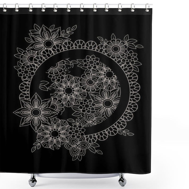 Personality  Floral Mandala Pattern Shower Curtains