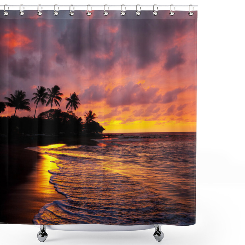 Personality  Tropical Beach On Hawaii Shower Curtains