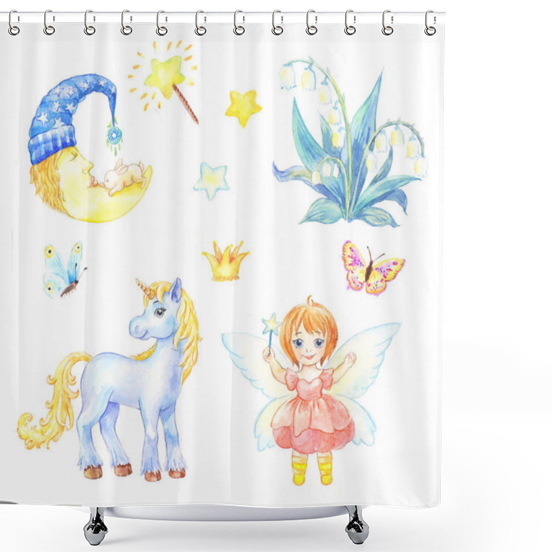 Personality  Set Of Stickers For Nursery, Kindergarten Or Bedroom Child. Wate Shower Curtains