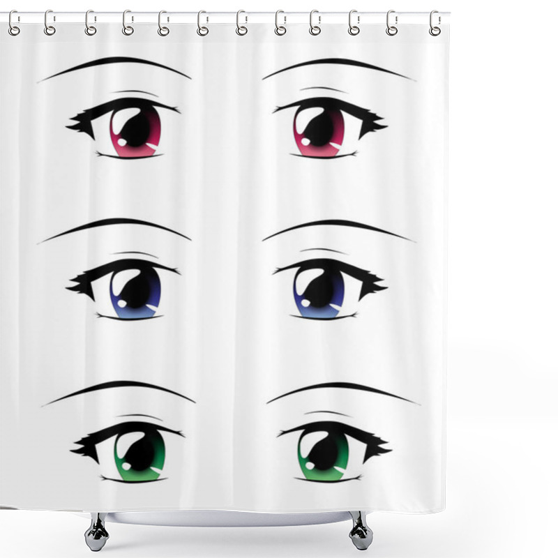 Personality  Manga Eyes Shower Curtains