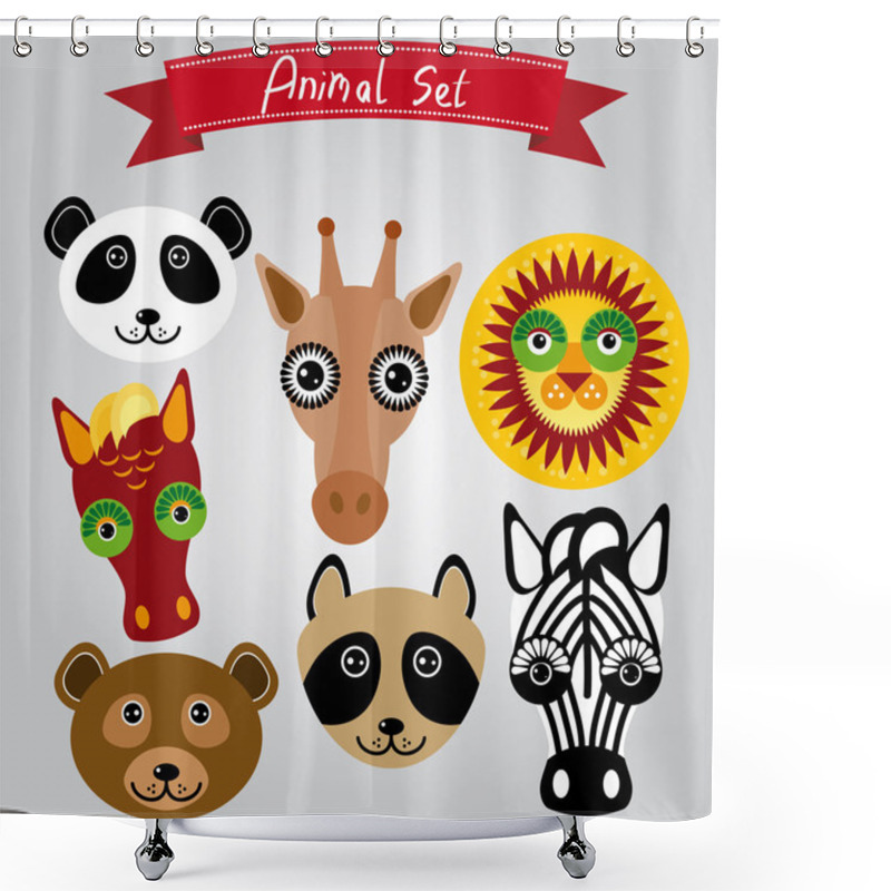 Personality  African Animals Set Shower Curtains