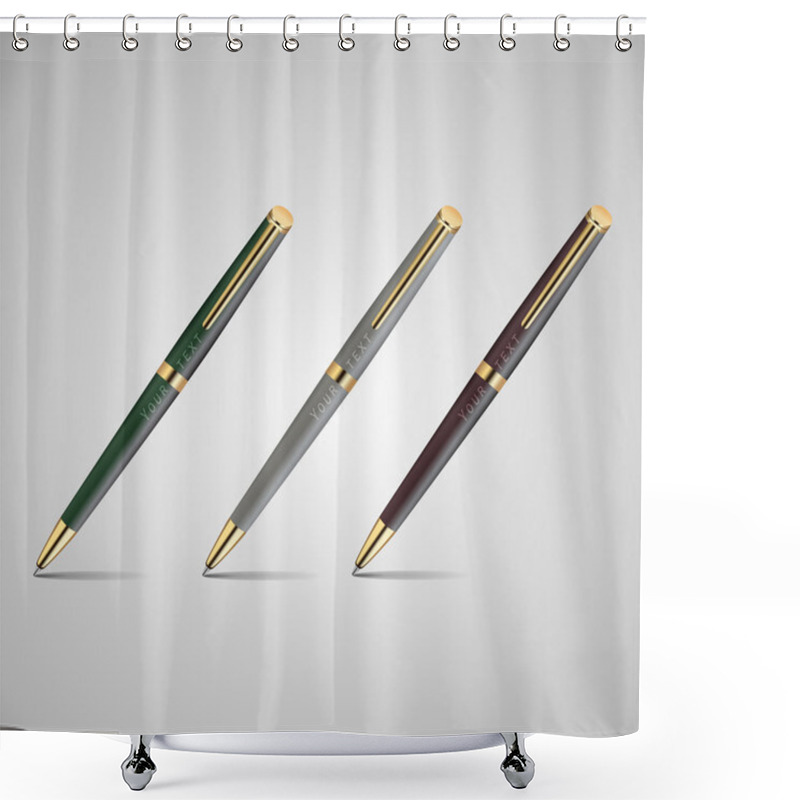 Personality  Vector Illustration Of Three Pens. Shower Curtains