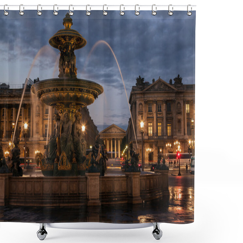 Personality  Place De La Concorde At Night. Shower Curtains