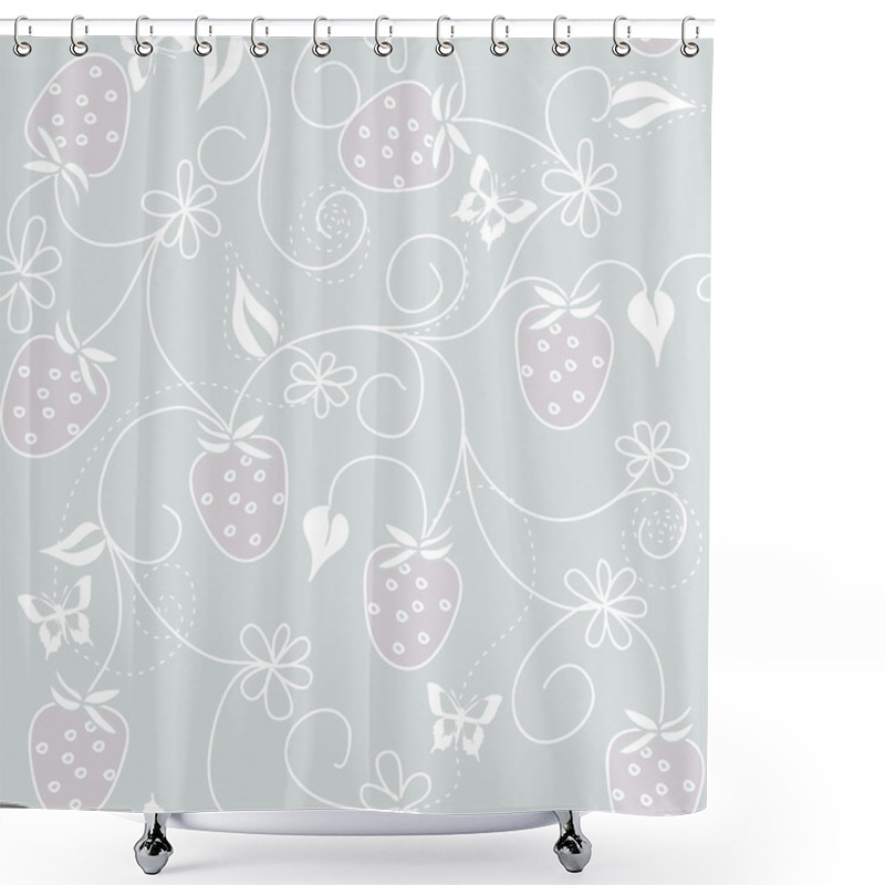 Personality  Strawberry Illustration Shower Curtains