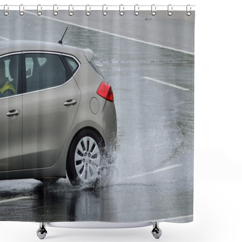 Personality  Skid Control Practice And Driving Training - Closeup Shower Curtains