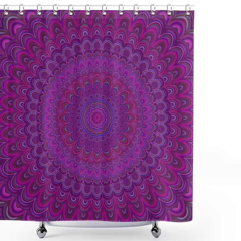 Personality  Dark Purple Mandala Ornament Background - Round Symmetrical Vector Pattern Graphic Design From Concentric Ellipses Shower Curtains