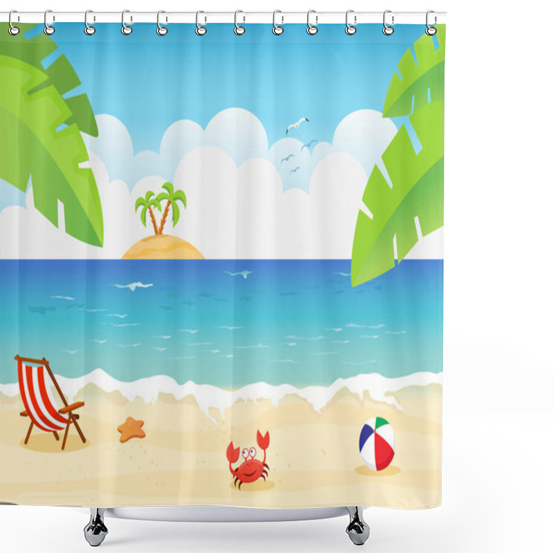 Personality  Summer Beach Shower Curtains