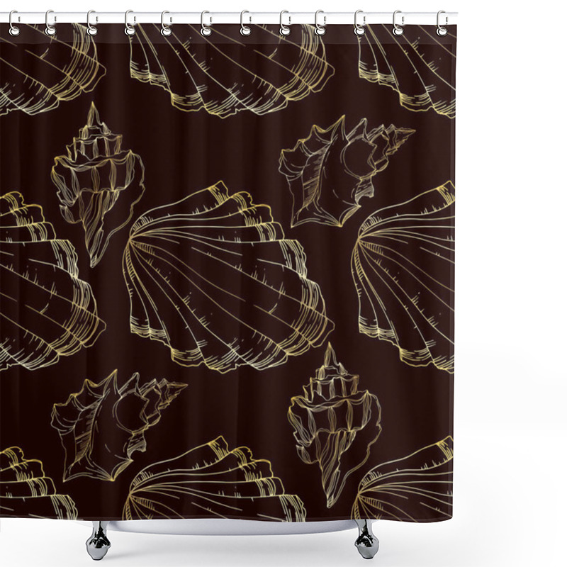 Personality  Vector Summer Beach Seashell Tropical Elements. Black And White  Shower Curtains